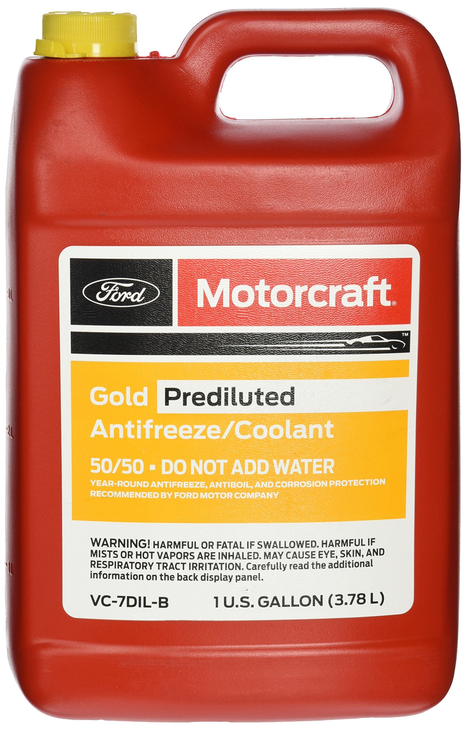 Genuine Ford VC-7DIL-B Gold Antifreeze/Coolant, Pre-Diluted, 1 Gallon - Superior Protection for Your Vehicle's Cooling System