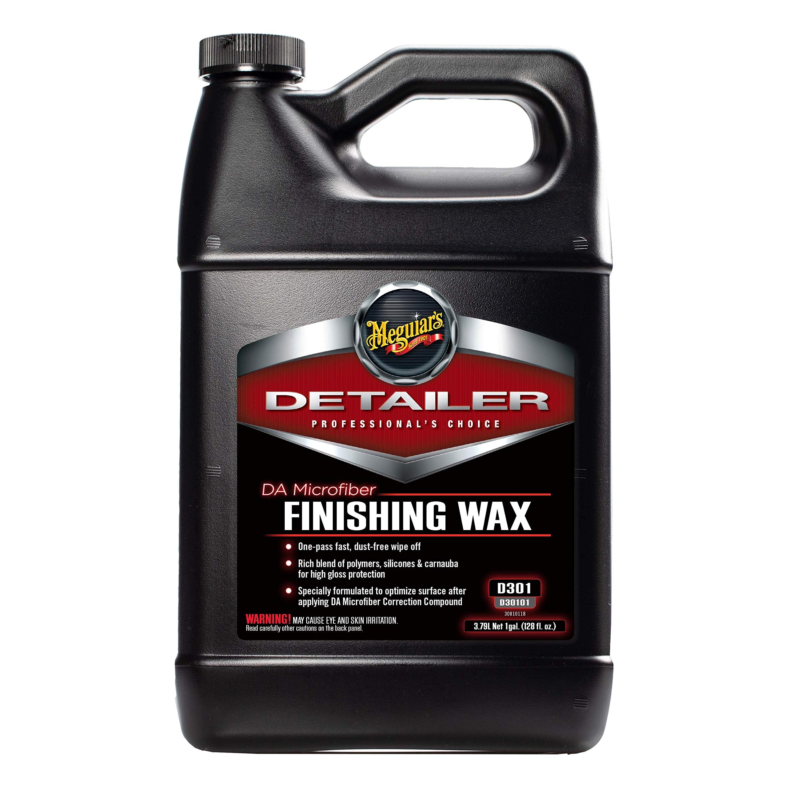 Meguiars Professional Da Microfiber Finishing Wax D30101 - Pro Car Polish Removes Light Defects While Adding Protection, Ideal F