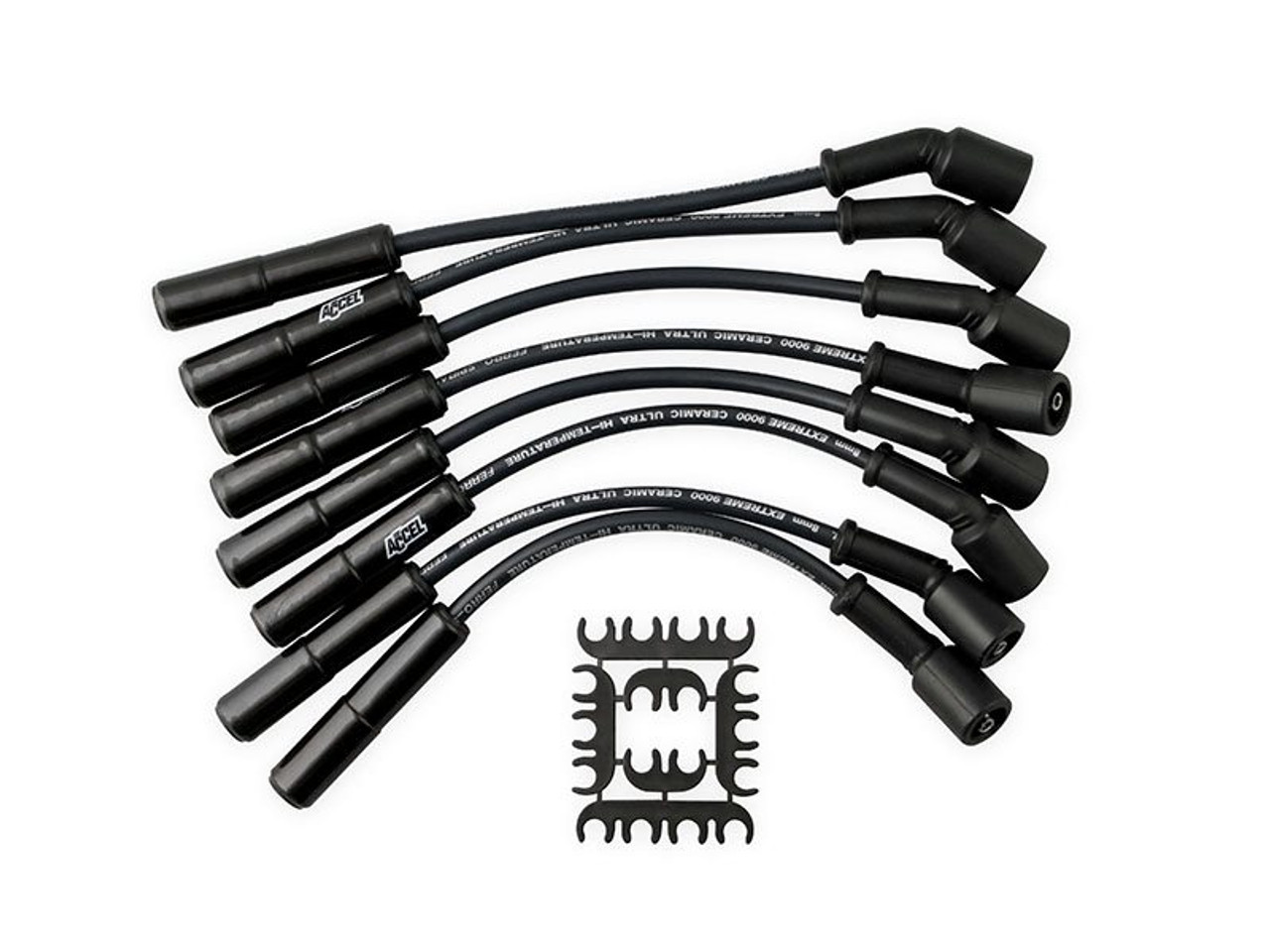 ACCEL Extreme 9000 Ceramic Boot Spark Plug Wire Set, Straight Boot, Black :: 2014-2021 Silverado 1500 5.3L & 6.2L