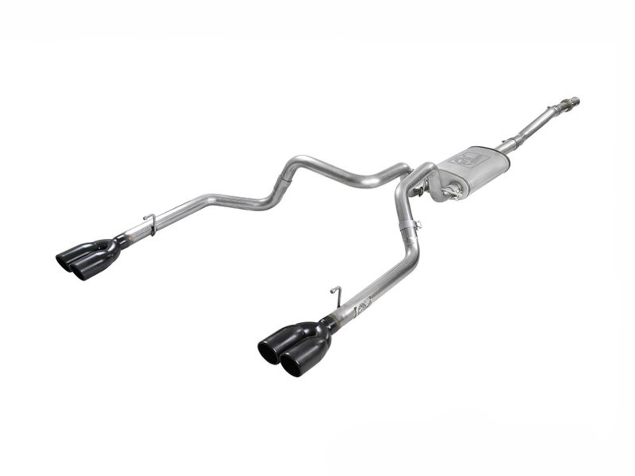 aFe Power Vulcan Series 3" to Dual 2.5" 304 Stainless Steel Cat-Back Exhaust System, Black Tips :: 2019-2025 Silverado & GMC Sierra 1500 V6 4.3L & V8 5.3L