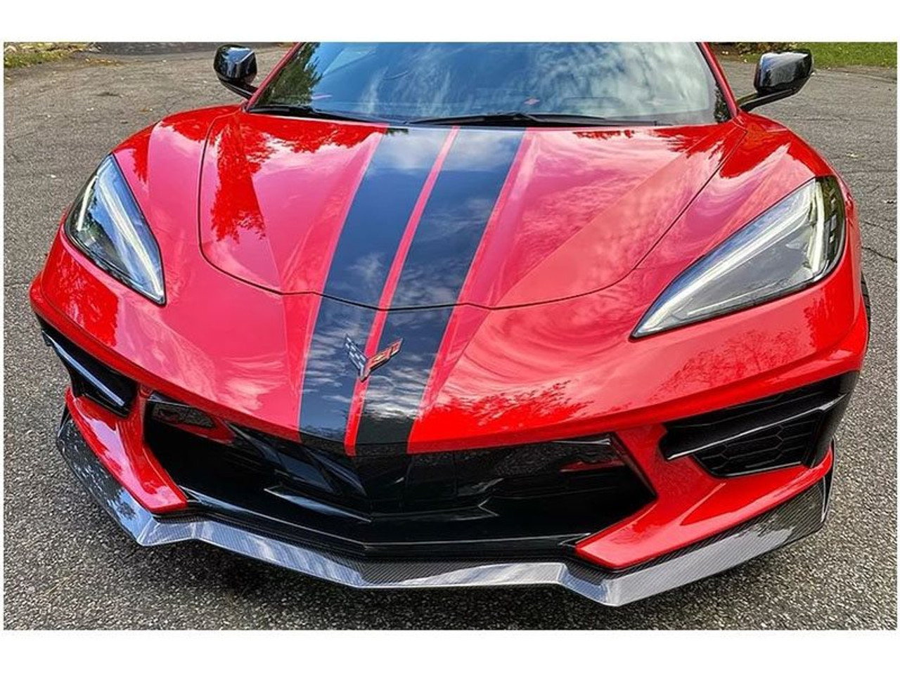 AGM "5VM" Visible Carbon Fiber Front Splitter :: 2020-2025 C8 Corvette