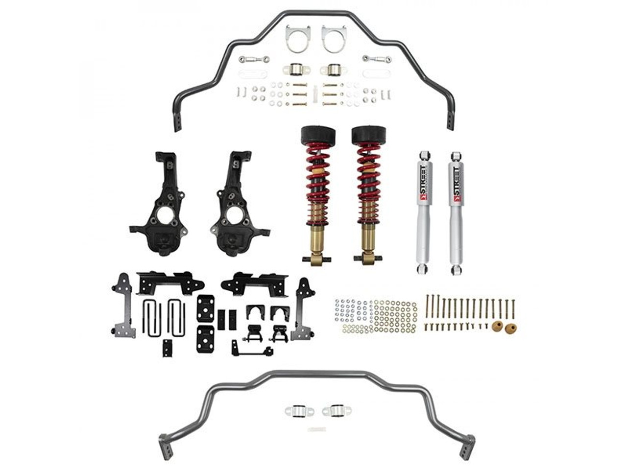 Belltech Lowering Kit With Street Performance Shocks, 2"-5" Front / 6" Rear :: 2019-2021 Silverado 1500 Short Bed 2WD