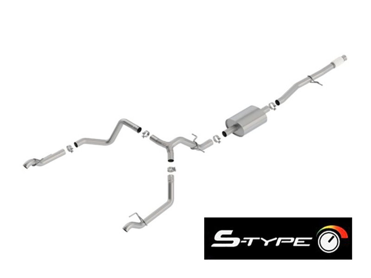 Borla 3" S-Type Cat-Back Single Exhaust w/ Factory Rear Exit, Reuse Factory Tips :: 2019-2025 Silverado & GMC Sierra 1500 5.3L