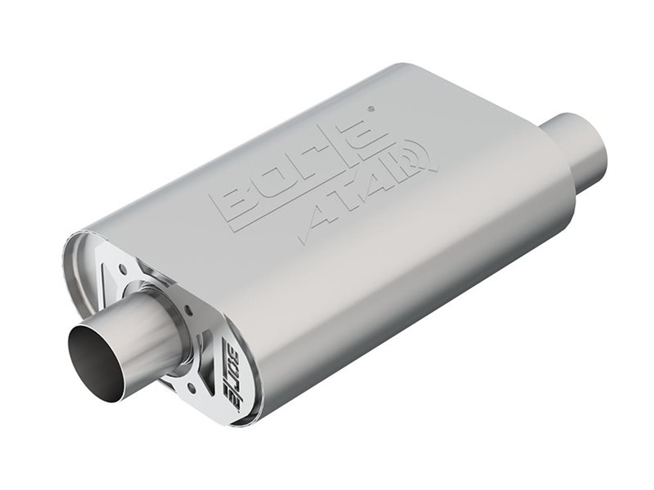 Borla 4.35" x 9" x 14" Atak CrateMuffler, 2.5" Offset/Center :: 2014-2025 Silverado & GMC Sierra 1500