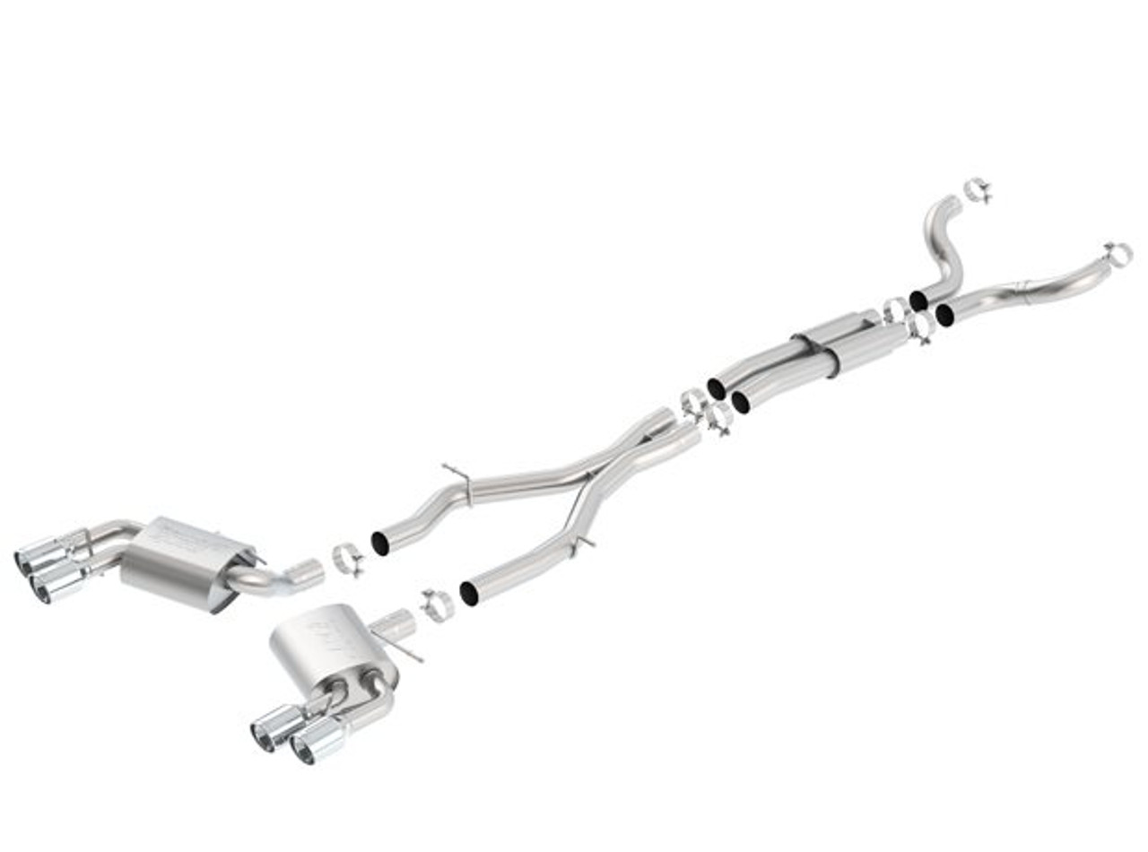 Borla 3" S-Type Cat-Back Exhaust System w/ 4" Quad Polished Tips :: 2016-2024 Camaro SS & ZL1