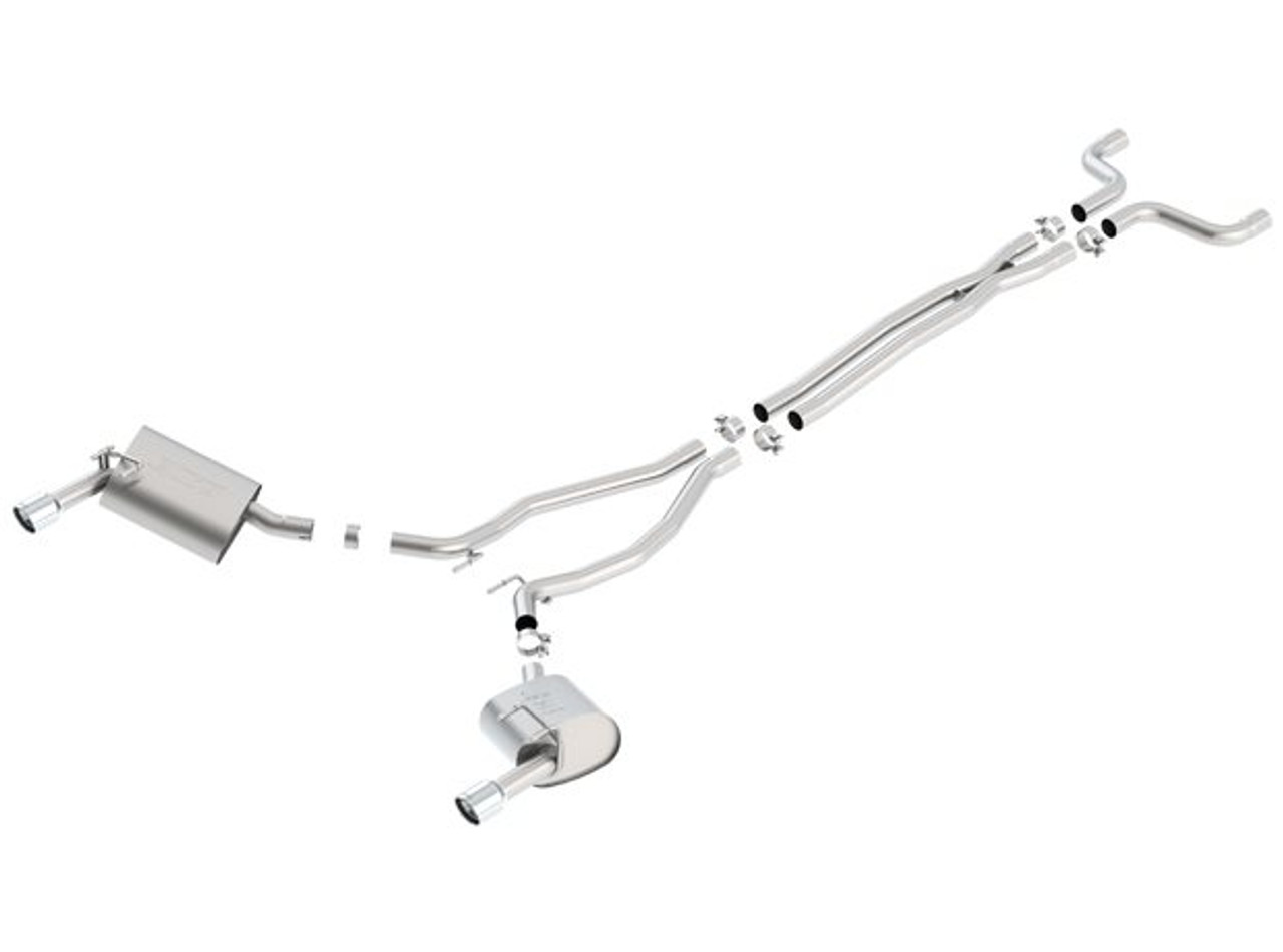 Borla 2.25" S-Type Cat-Back Exhaust System w/ 3.5" Dual Polished Tips :: 2014-2015 Camaro V6