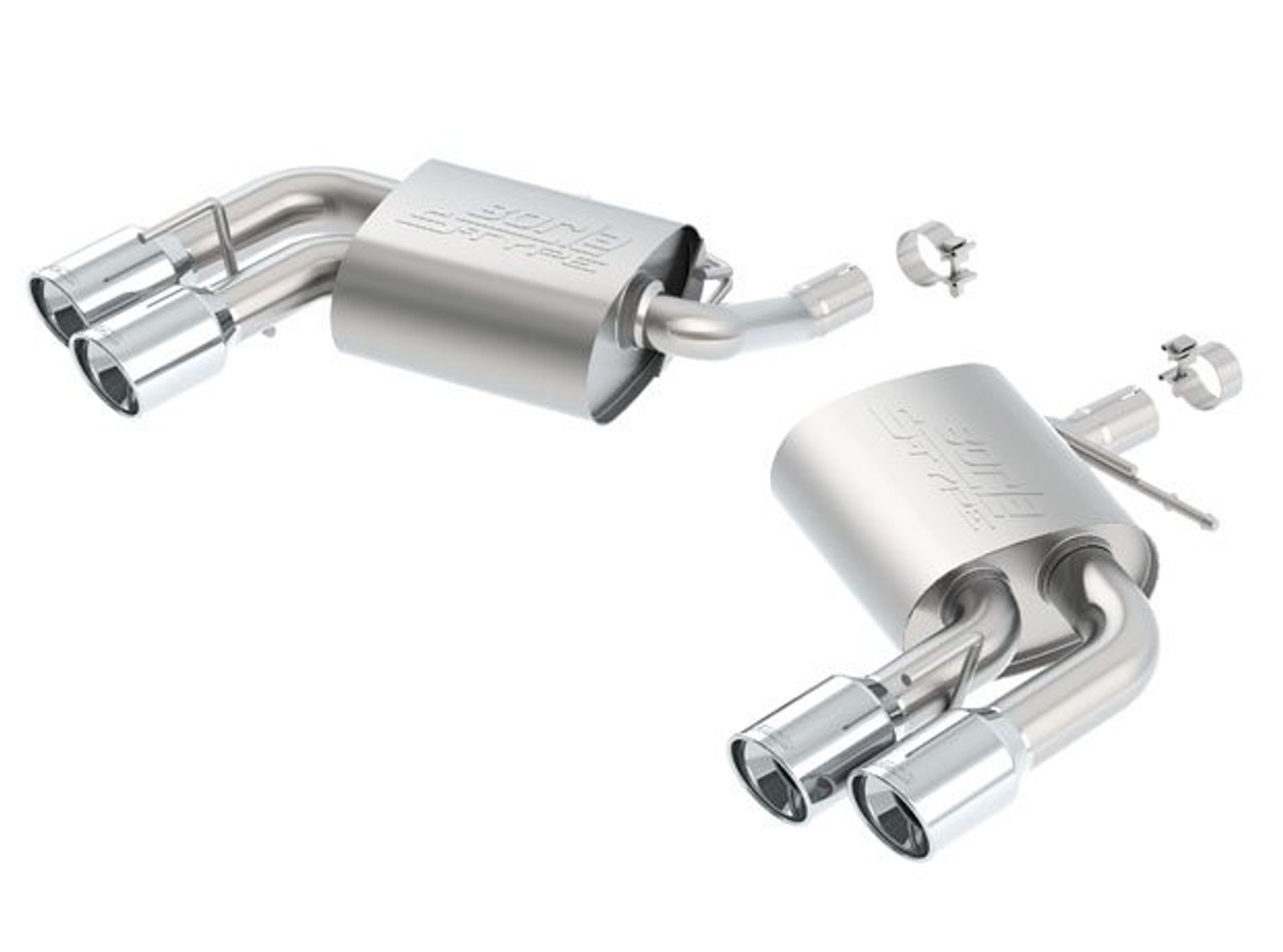 Borla 2.25" S-Type Axle-Back Exhaust System w/ 4" Quad Polished Tips :: 2016-2024 Camaro V6 w/ NPP Valves
