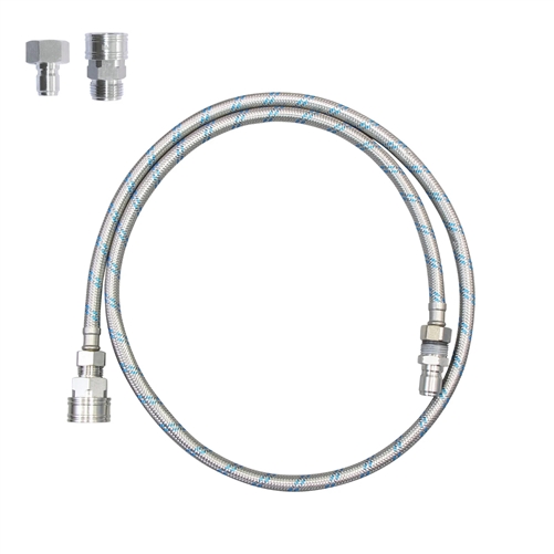 Blu Technology Stainless Steel RV Water Hose With Quick Connect Adapters, 5 Ft