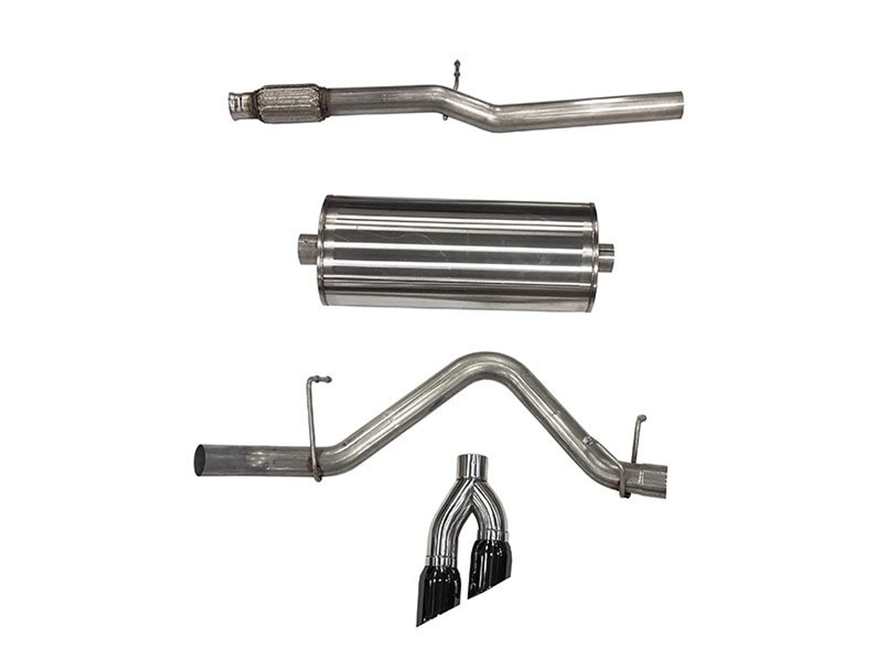 Corsa Sport 3" Cat-Back Exhaust System w/Single Side Exit, Twin 4" Black Pro Series Tip :: 2019-2025 Silverado & GMC Sierra 1500 5.3L