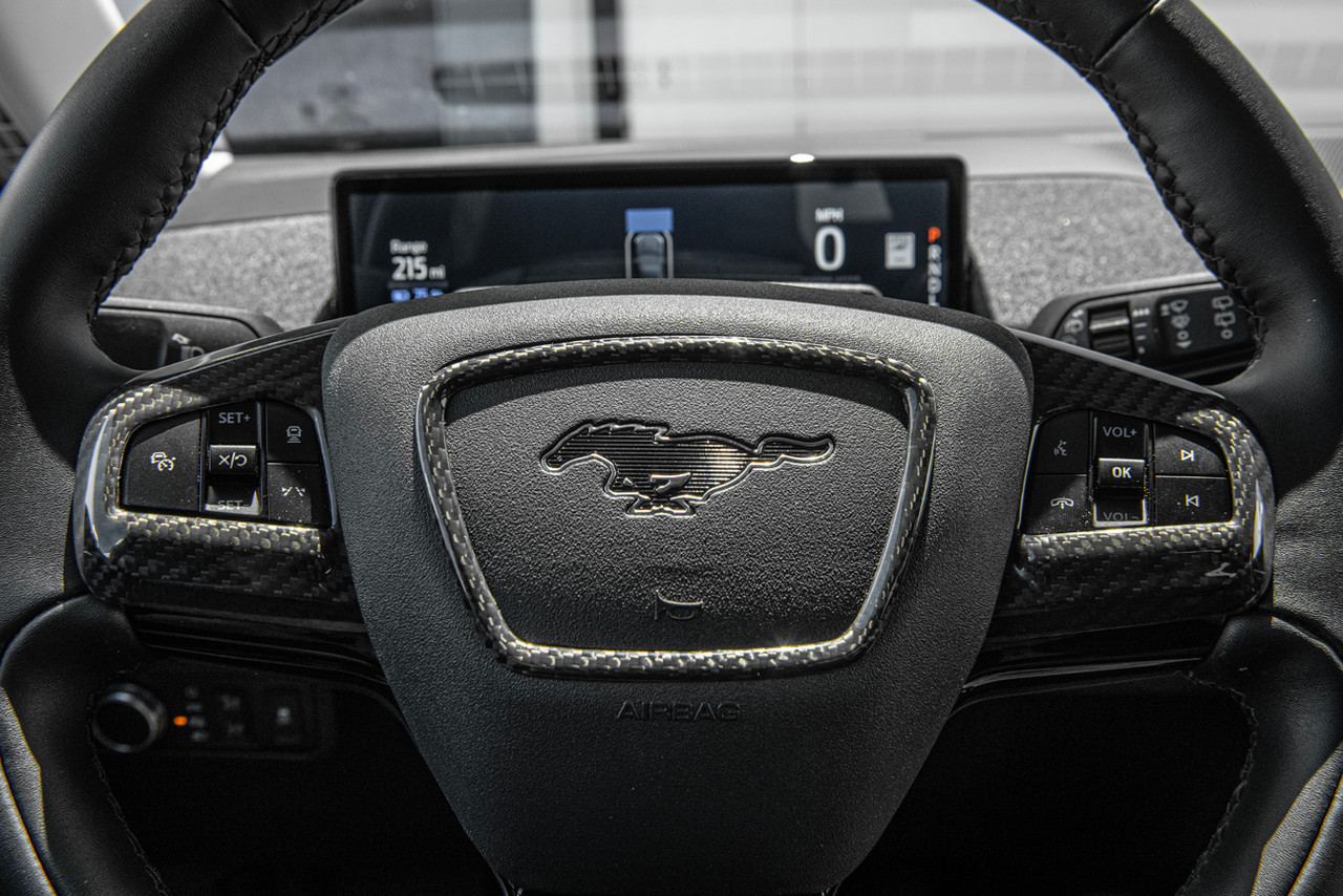 EOS Steering Wheel Center Cover Trim, Carbon Fiber :: 2021-2025 Ford Mustang Mach-E