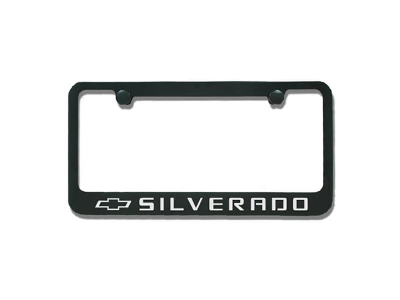 Elite "Silverado" and Bowtie Logo License Plate Frame, Black :: 2014-2025 Silverado