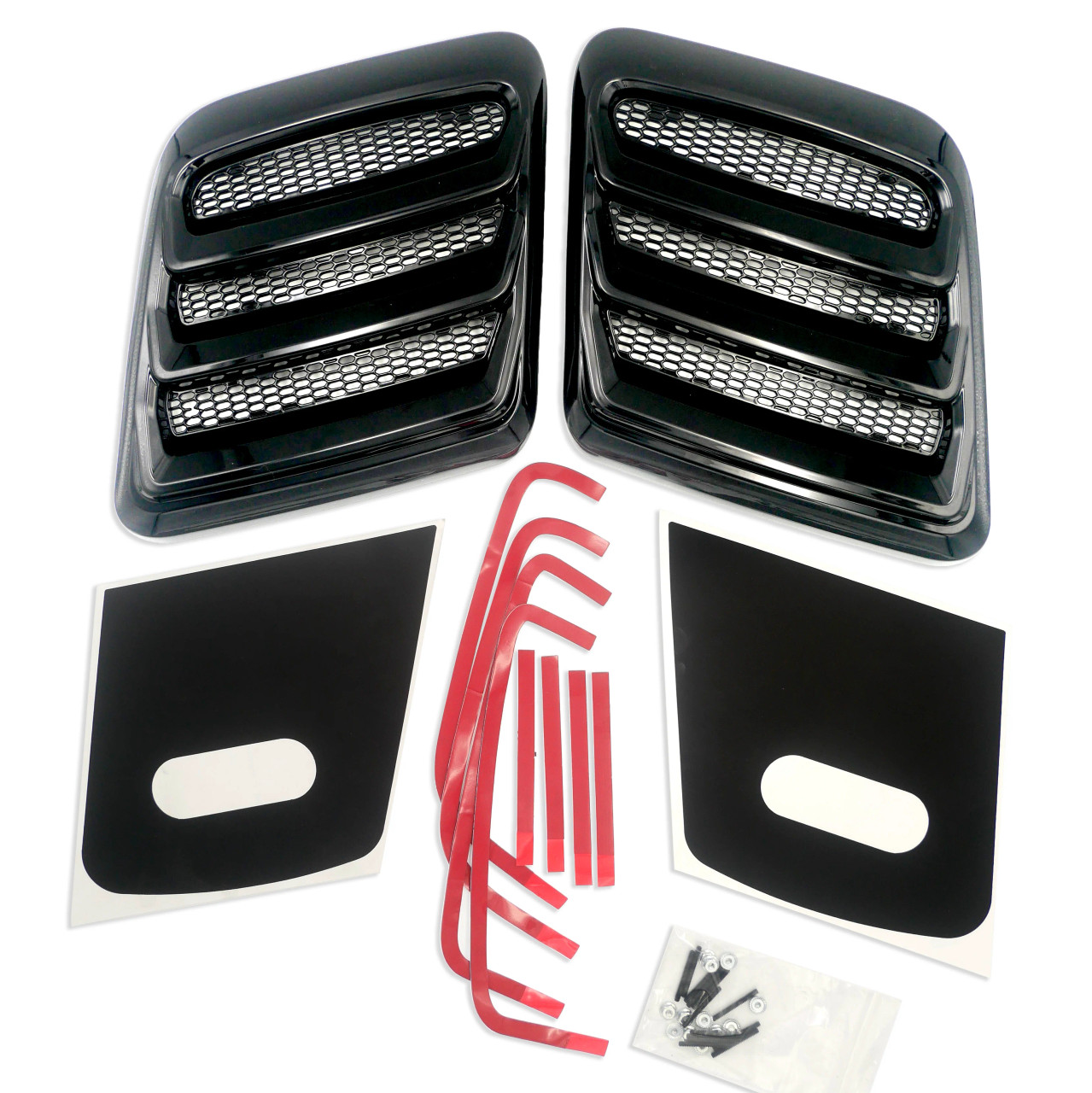 Roush Hood Heat Extractors, Gloss Black :: 2018-2023 Ford Mustang