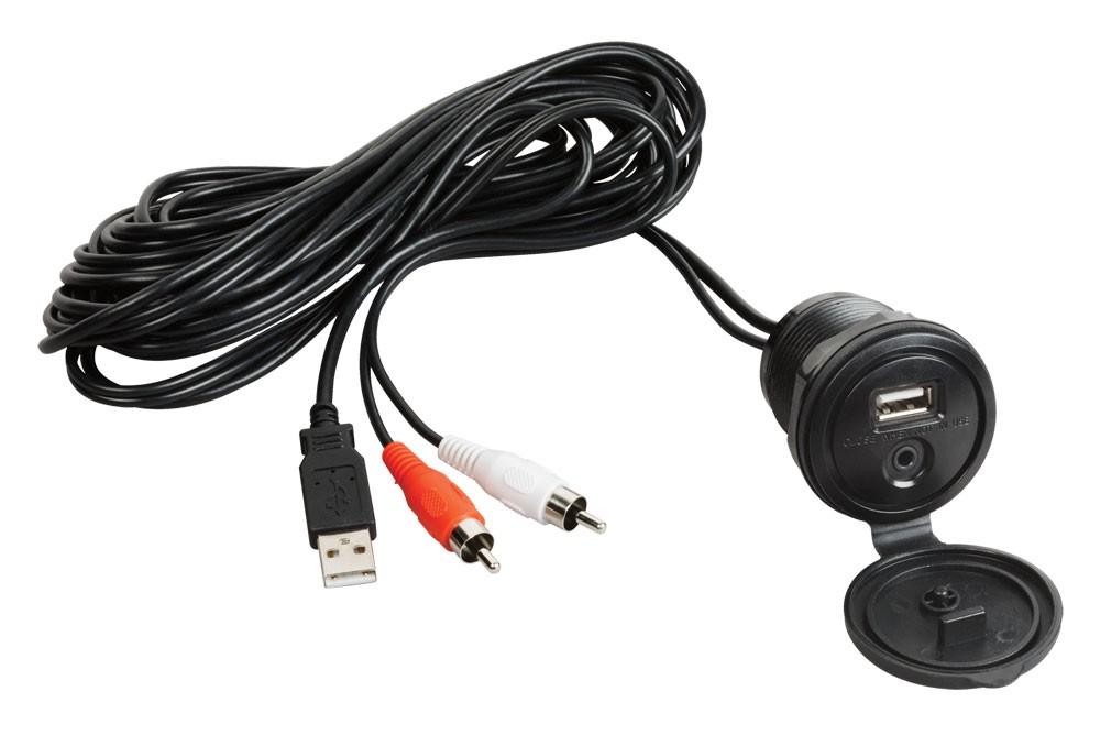 JENSEN USB And 1/8" Aux Input Jack Motorcycle Street - JENAUX