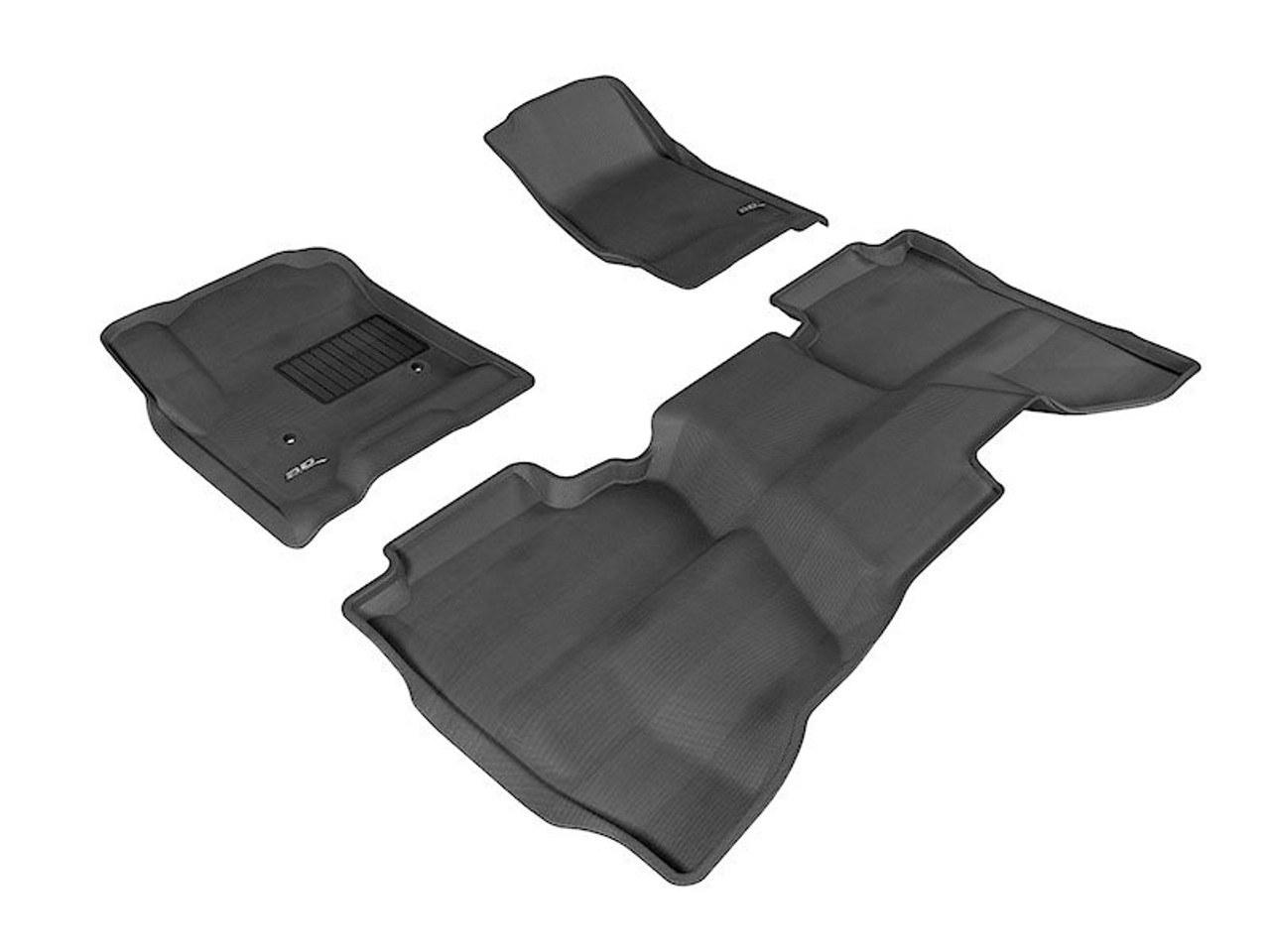 3D MAXpider Kagu All-Weather Floor Liners, Front and Rear, Black :: 2014-2018 Silverado - GMC Sierra 1500 Double Cab