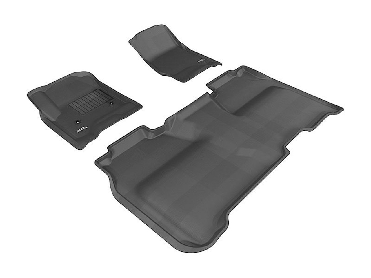 3D MAXpider Kagu All-Weather Floor Liners, Front and Rear, Black :: 2014-2018 Silverado - GMC Sierra 1500 Crew Cab