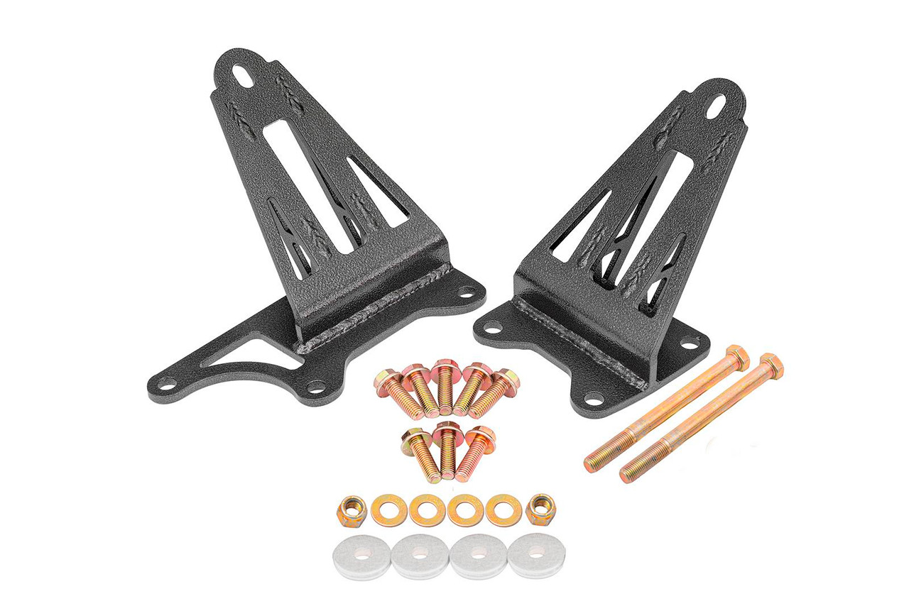 BMR Adjustable Height Motor Mount Bracket, Black Hammertone :: 2015-2025 Ford Mustang 5.0L