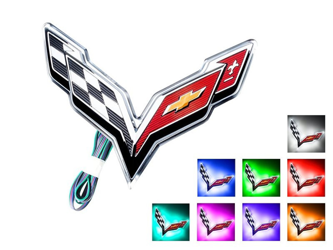 Oracle Illuminated Rear Emblem, Dual Intensity, Red :: 2014-2019 C7 Corvette - Clearance