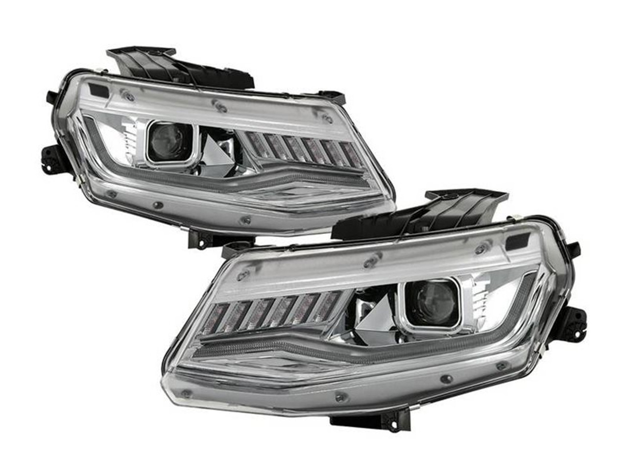 Spyder Signature Series Sequential Headlights, Clear Lens and Chrome Housing :: 2016-2018 Camaro w/o RS Package