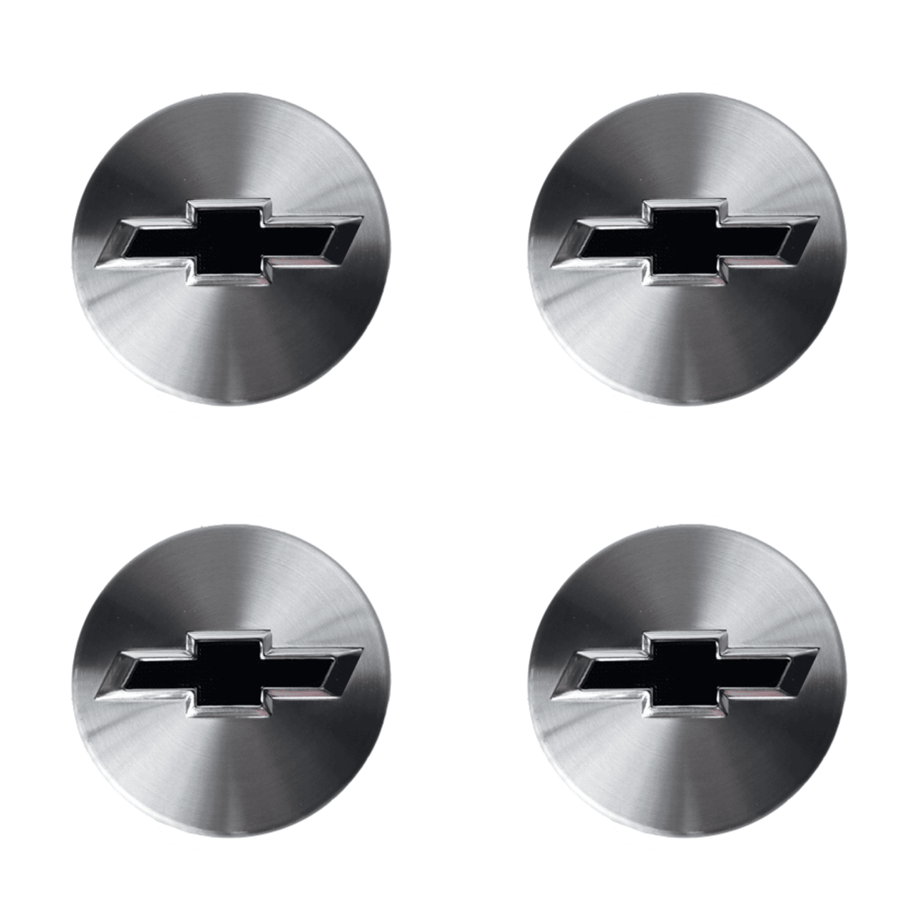 Chevrolet Silver Wheel Center Caps w/Black Bowtie Logo, Set of 4 :: 2010-2015 Camaro