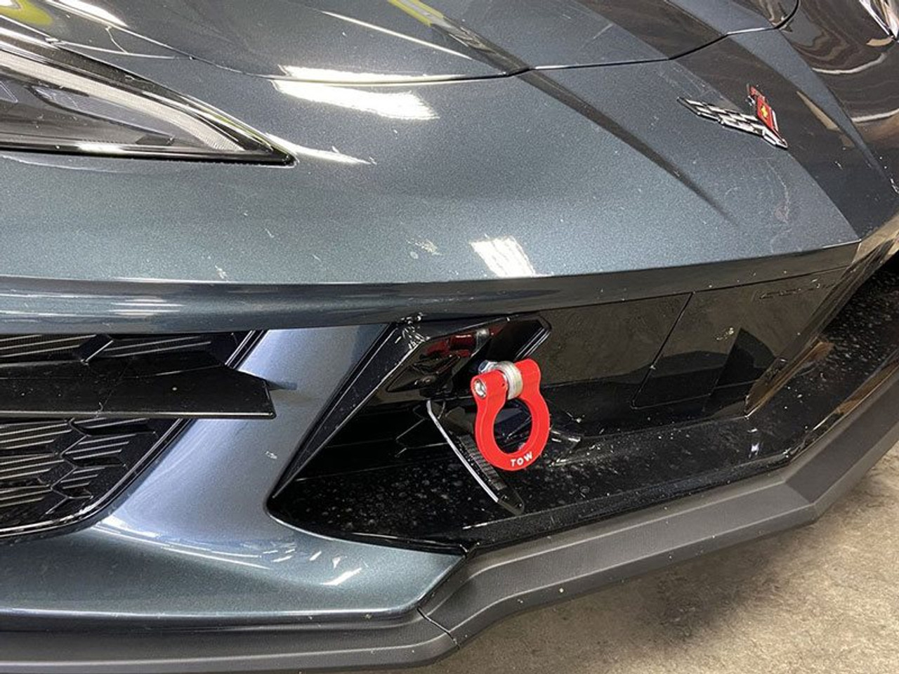 ZL1 Addons Front Premium Tow Hook (Long Threads w/Lock Ring), Black :: 2014-2024  Corvette