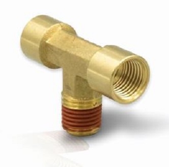Suburban LP-BTCON Propane Hose T-Connector, 1/4'' Inverted Flare x 1/4'' MPT