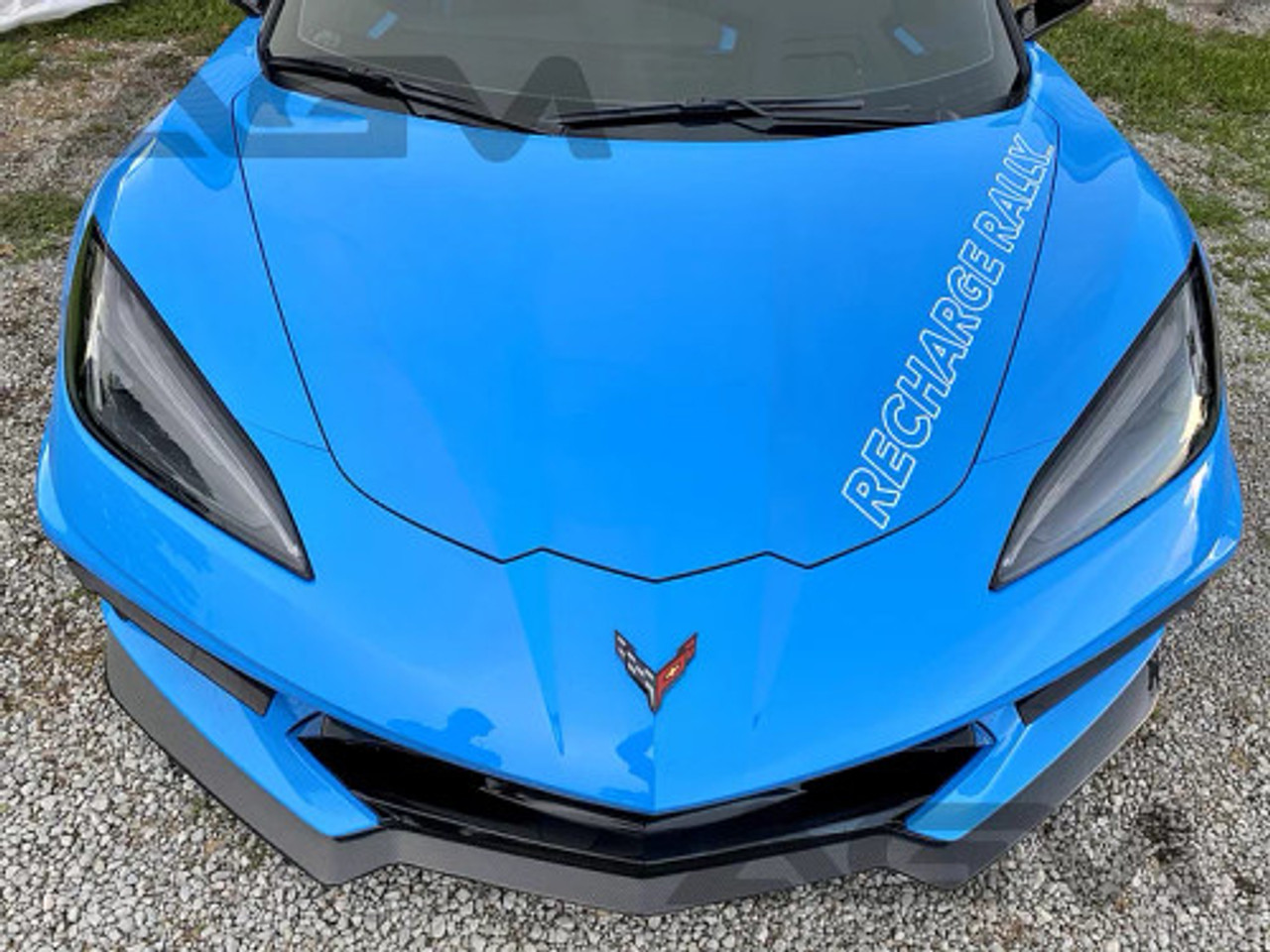 AGM Visible Carbon Fiber "STEALTH" Front Splitter, No Winglets :: 2020-2025 C8 Corvette