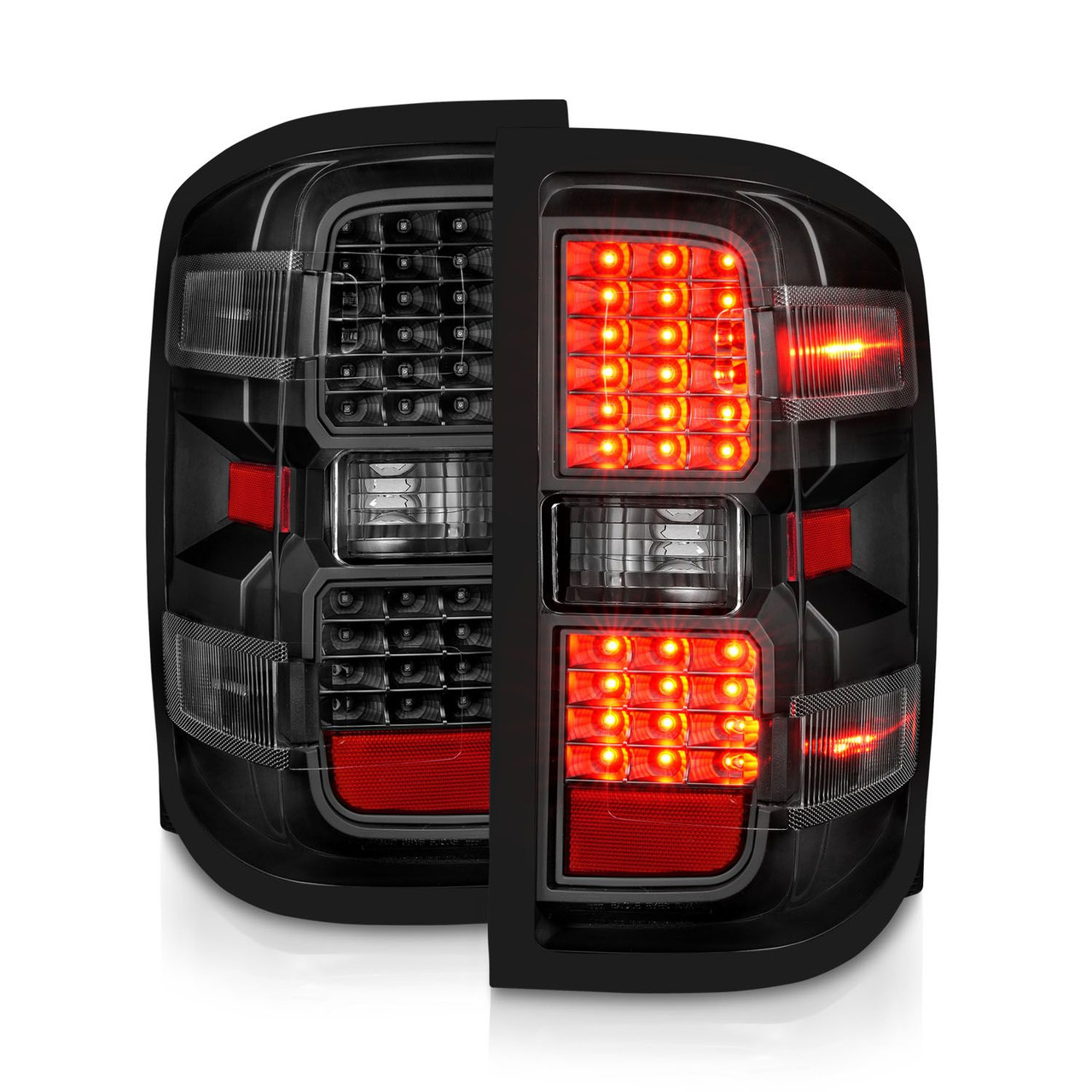 ANZO Sequential LED Taillights, Black Housing/Clear Lens :: 2014-2018 Silverado 1500