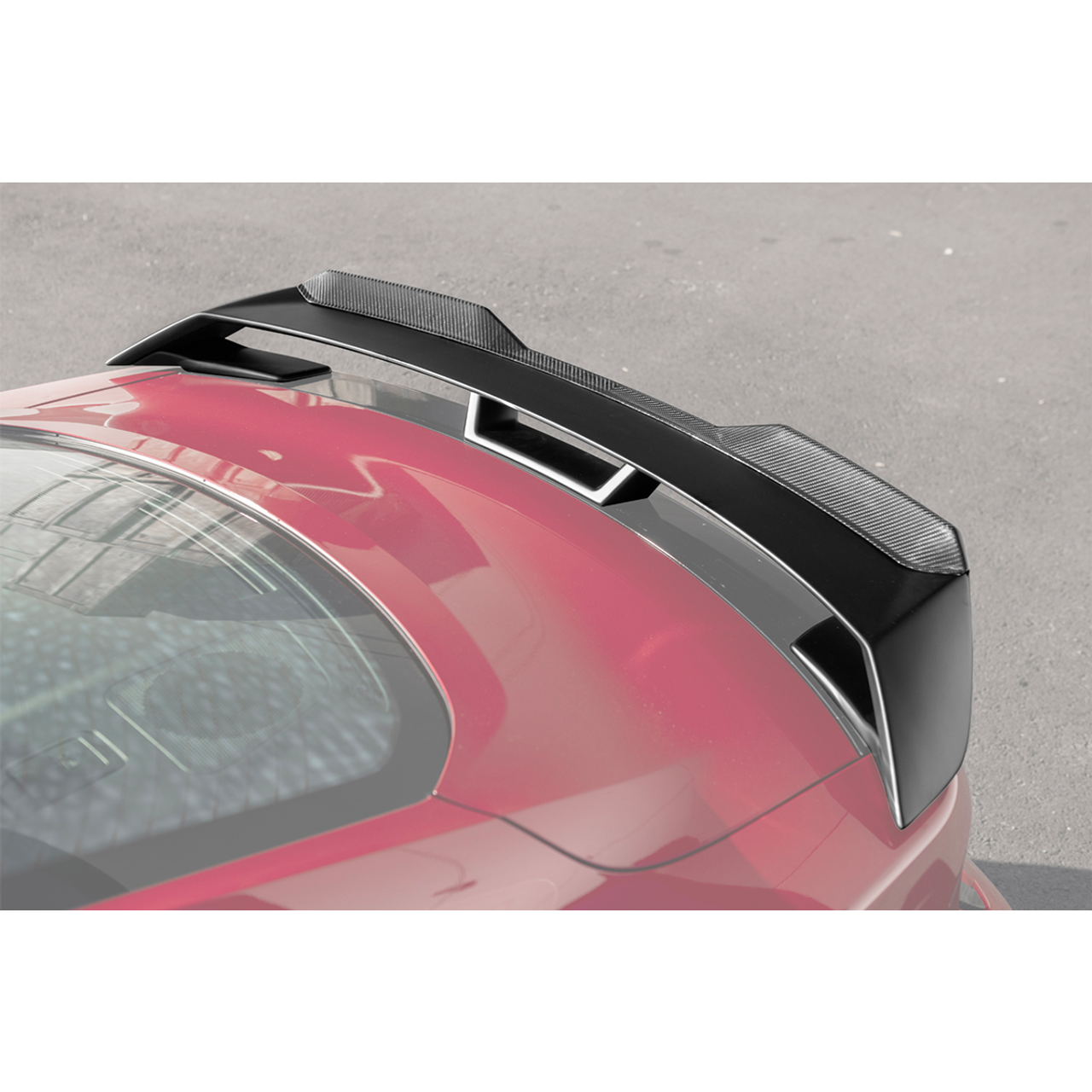 EOS GT Style Matte Black Rear Spoiler w/ Track Style Carbon Fiber Wickerbill :: 2024-2025 Ford Mustang