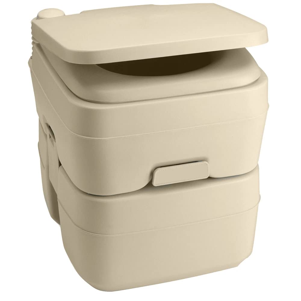 Dometic 965 Portable Toilet W/Mounting Brackets- 5 Gallon - Parchment