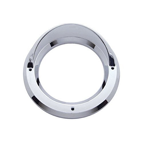 United Pacific (2) Round Chrome Visor Bezels/Covers 4'' Grommet Mounted Led Stop Tail Lights
