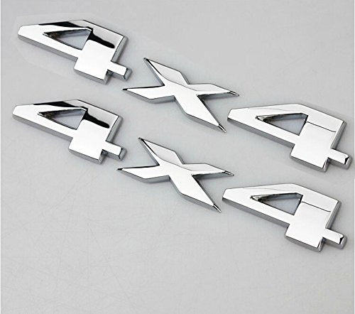 2Pcs(1Set) Auto Tuning 4X4 Logo 3D Decal Emblem Logo Sticker Nameplate Badge Compatible With Limited (Chrome)