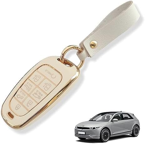 Bestevmod For Ioniq5 Key Fob Cover Accessories,Key Shells With Keychain All-Around Protection Remote Key Case Compatible With 20