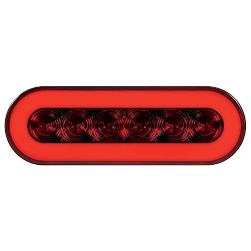 United Pacific (2) '' Halo Red 22 Led 6'' Oval Trailer Truck Stop Turn Brake Tail Light Kits