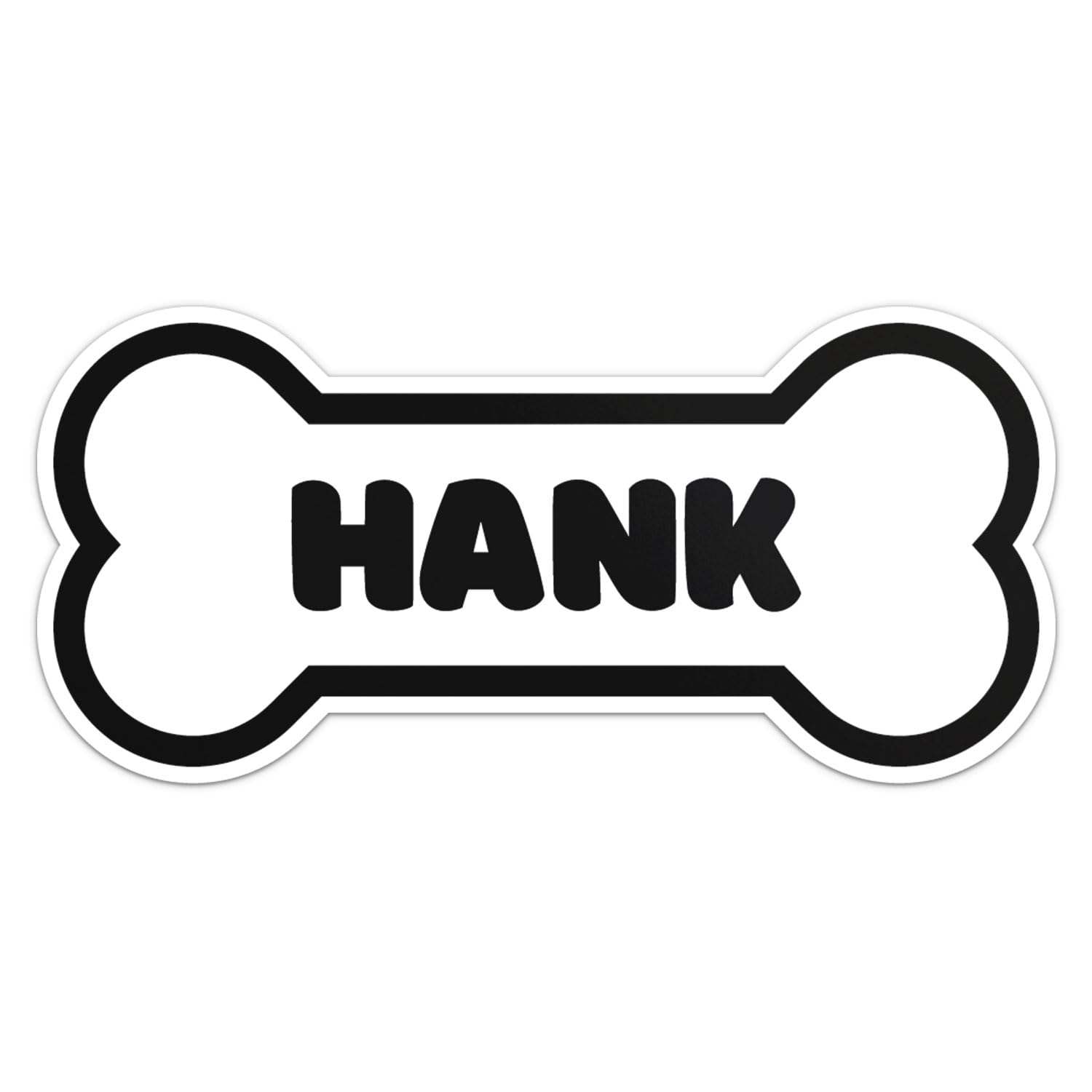 Hank Dog Name Sticker - Waterproof Vinyl Decal For Car Bumper, Laptop, Water Bottle, Wall, And Window, Size - 5'' Longer Side
