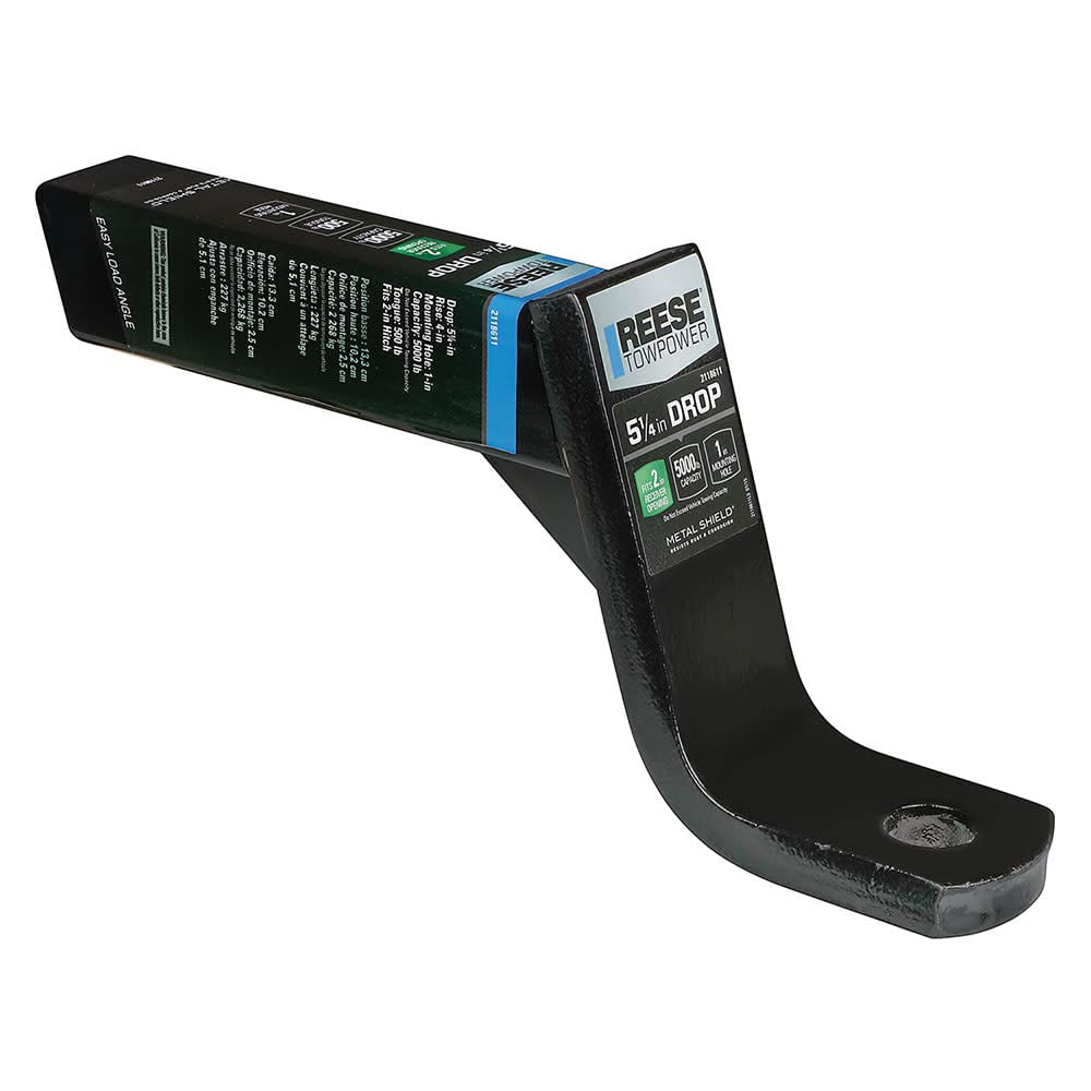 Reese Towpower Trailer Hitch Ball Mount, 6,000 Lbs. Capacity, Fits 2 In. Receiver, 5-1/4 In. Drop, Black