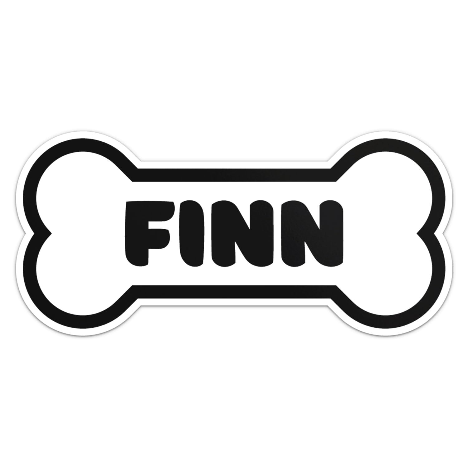 Finn Dog Name Sticker - Waterproof Vinyl Decal For Car Bumper, Laptop, Water Bottle, Wall, And Window, Size - 6'' Longer Side