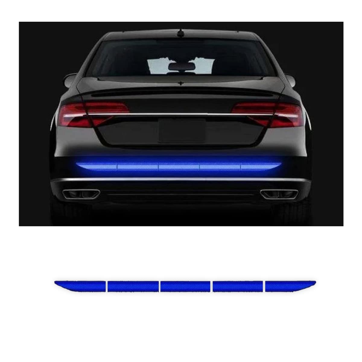 Car Trunk Reflective Sticker, Strong Reflective Anti-Scratch Waterproof Adhesive Stickers For Safe Driving, Universal For Most C