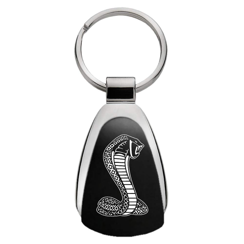 Ford Mustang Shelby Cobra Black Tear Drop Key Chain