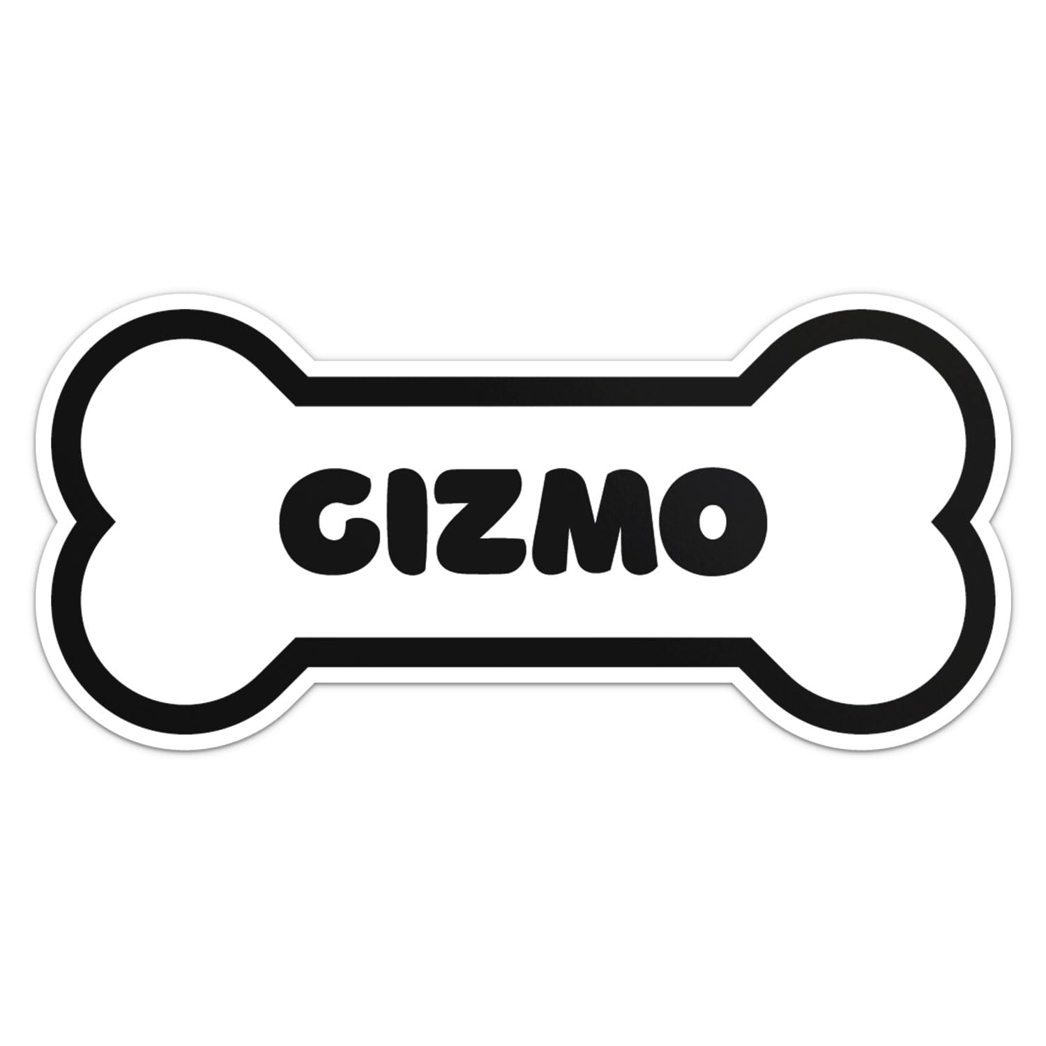 Gizmo Dog Name Sticker - Waterproof Vinyl Decal For Car Bumper, Laptop, Water Bottle, Wall, And Window, Size - 5'' Longer Side