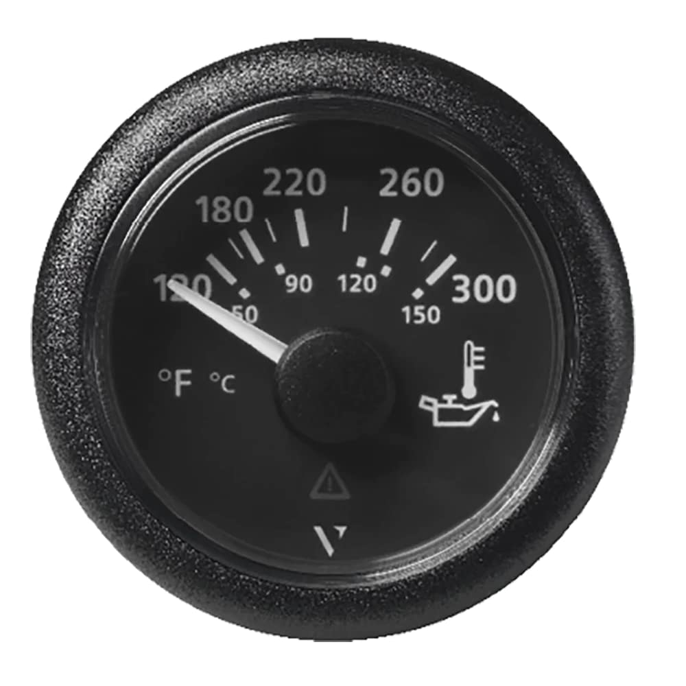 Veratron 52Mm (2-1/16'') Viewline Oil Temperature Gauge 120-300F - Black Dial & Bezel