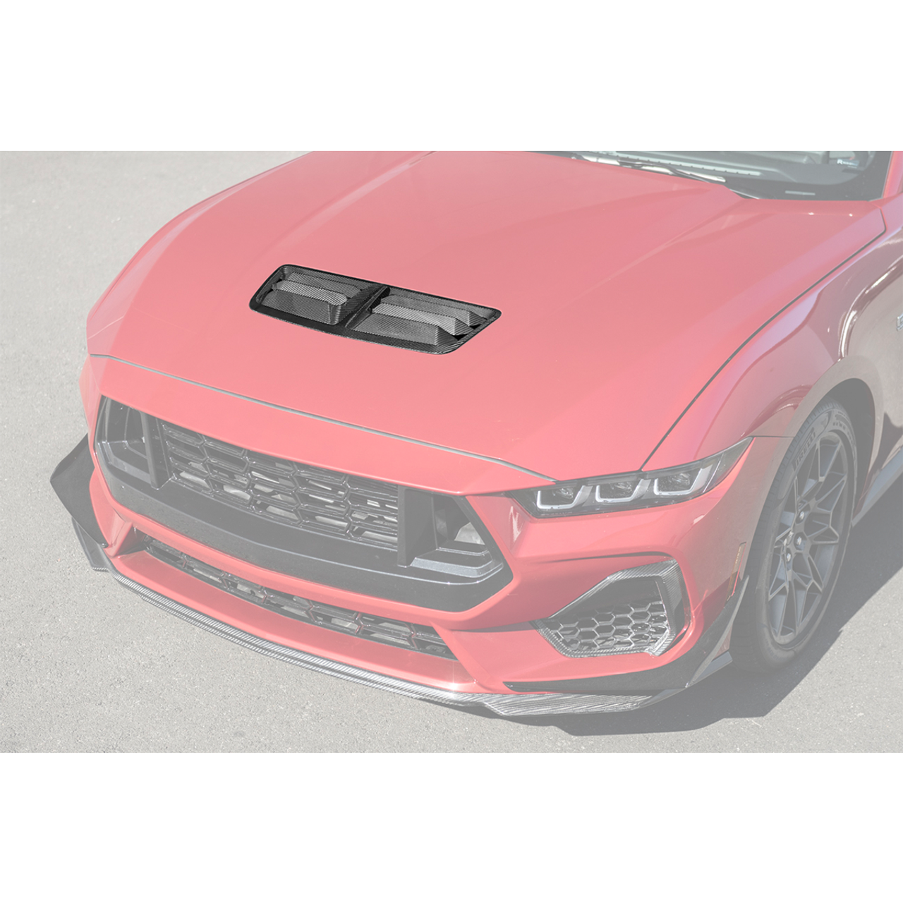 EOS RTR Style Hood Vent Insert, Carbon Fiber :: 2024-2025 Ford Mustang GT & Dark Horse