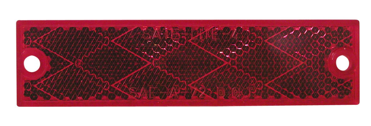 Pm V487R Red Rectangular Reflector 2 Count