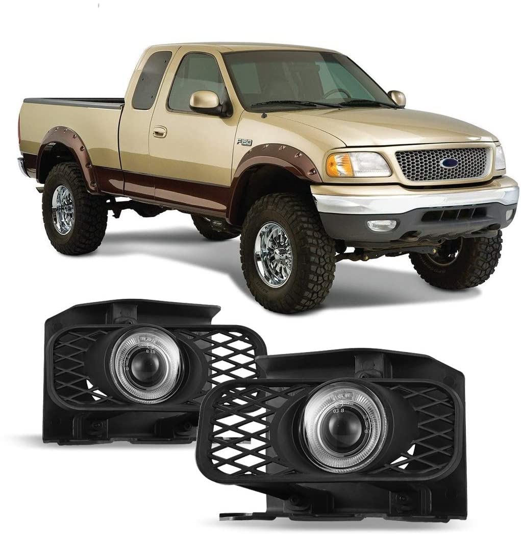 Winjet Wj30-0100-09 Oem Series For [1999-2003 Ford F-150] [1999-2002 Ford Expedition] Driving Halo Ring Projector Fog Lights