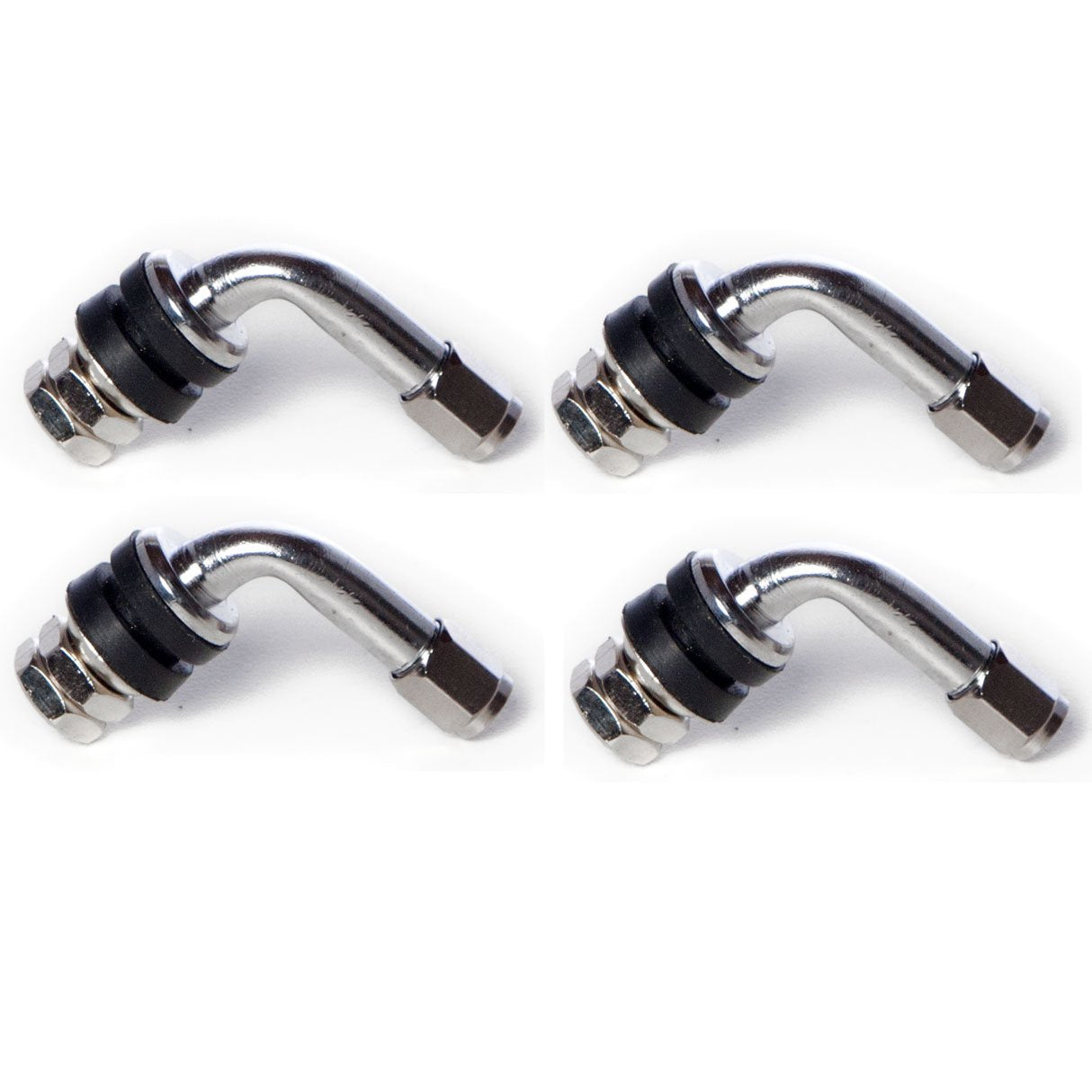 Circuit Performance Vs90 Chrome Bent 90 Degree Angled Bolt-In Valve Stems (Set Of 4)