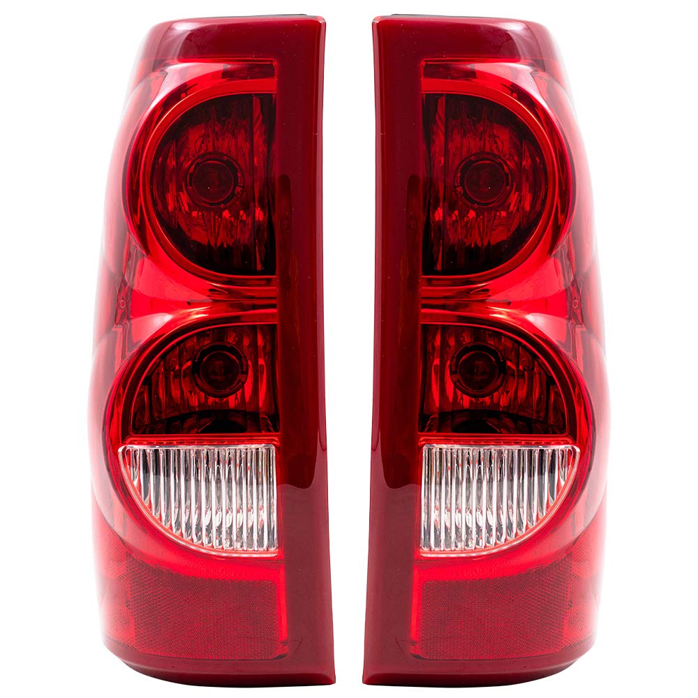 Brock Replacement Driver And Passenger Set Tail Lights Compatible With 2003 Silverado 1500 2500 Fleetside Pickup Truck 19169002