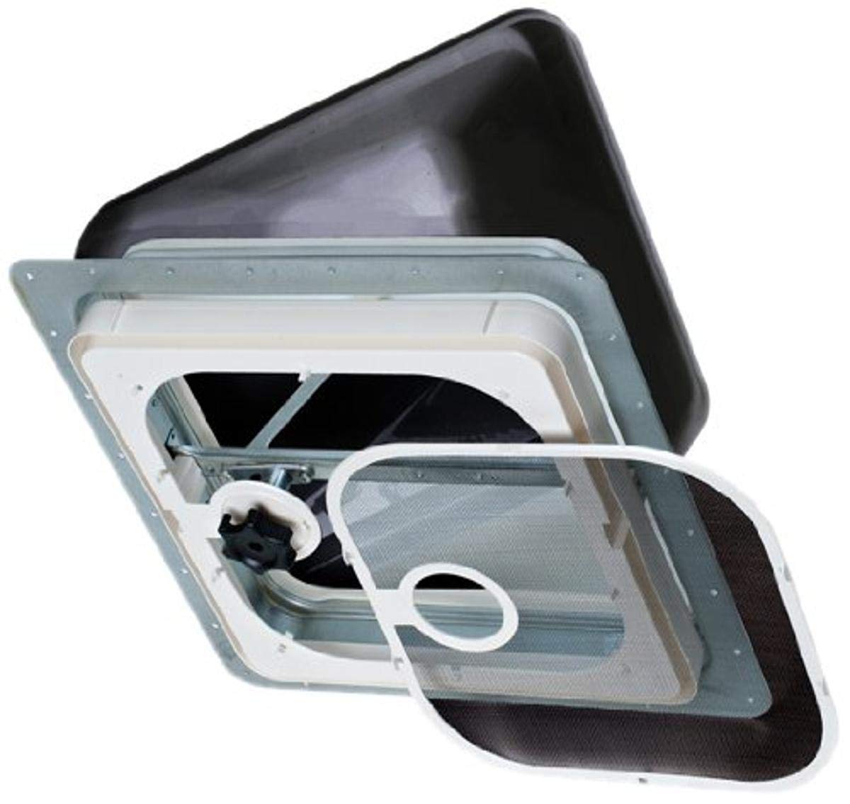 Ventline V2092-503-00 Blue/Gray 14'' Radius Corner Vent With Pop Up Screen