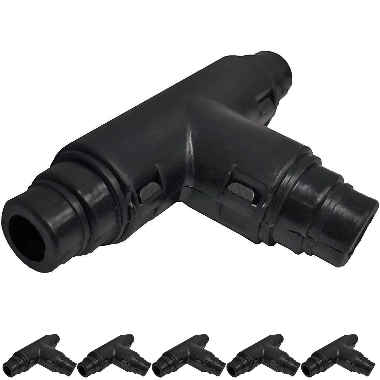 Electriduct Universal Wire Loom Tees/T Connectors (Small) Fits 1/4'' To 1/2'' Tubing - 5 Pack