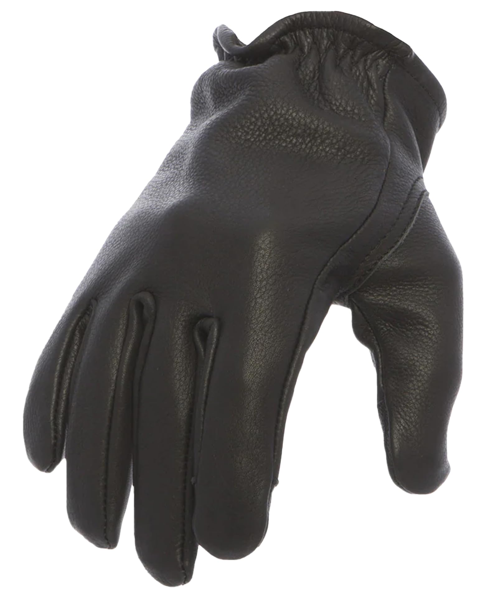First Mfg Co - Roper - Men'S Motorcycle Biker Riding Black Leather Gloves - 3X Large - Touch Screen Support