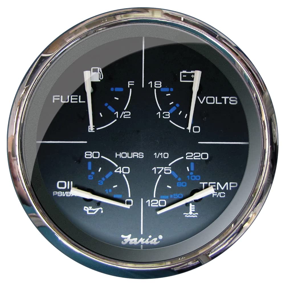 Faria Chesapeake Black 5'' Multifunction Gauge