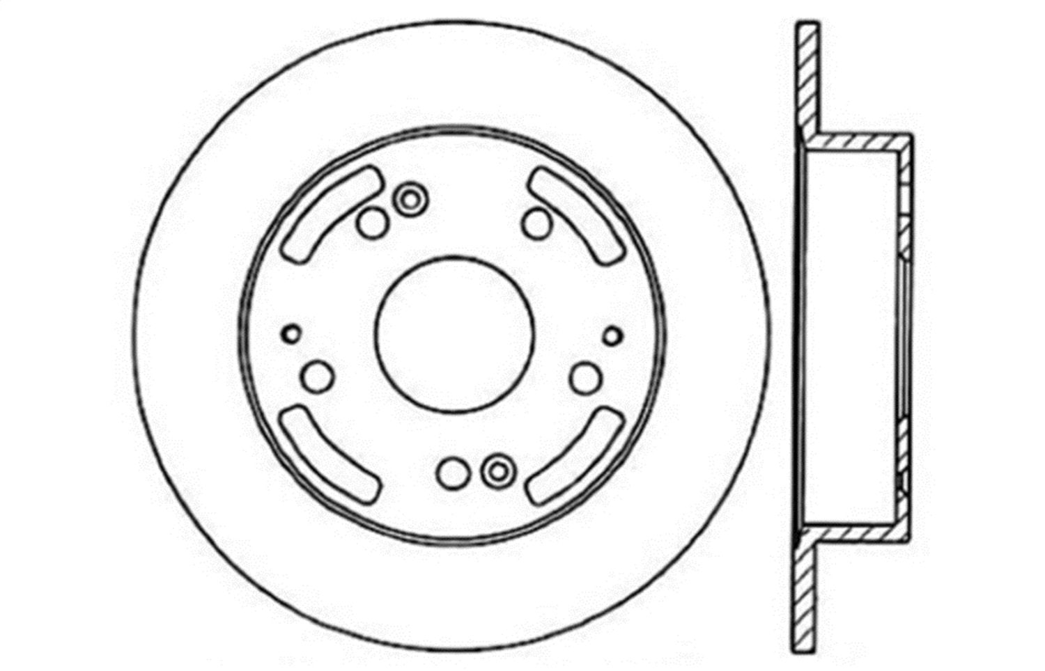 Stoptech 128.40042L Rear Left Sport Cross Drilled Brake Rotor